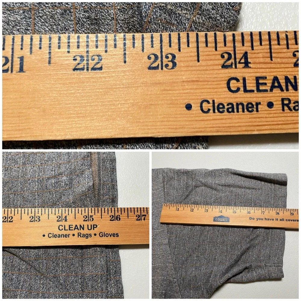 BD Baggies Polo L Mens S/S Gray Check Relaxed Normcore Retro VGUC